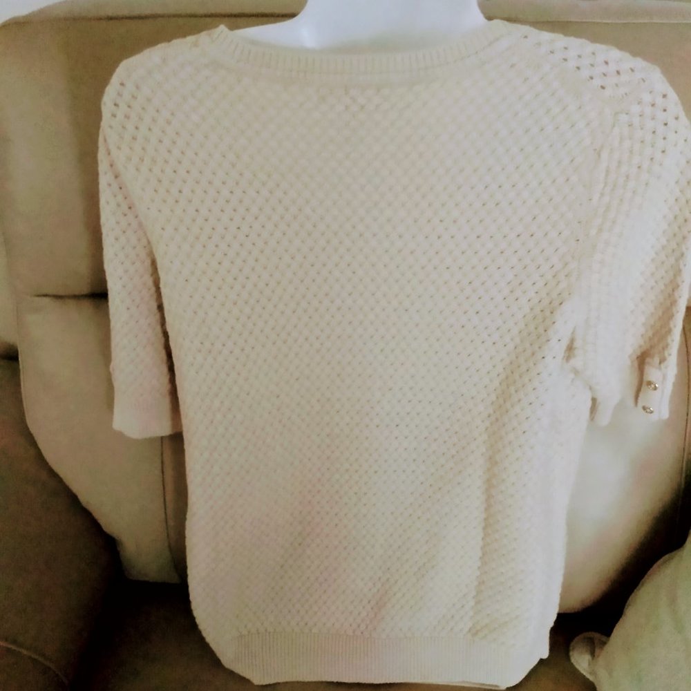 BANANA REPUBLIC WOMEN SHORT SLEEVES KNIT SWEATER X-LARGE - Picture 9 of 10